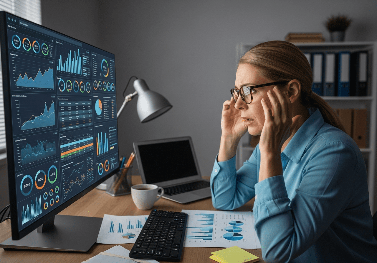 Salesforce Marketing Cloud Review 2026 : Powerful Truth About Social 4 Confused user at complex marketing dashboard