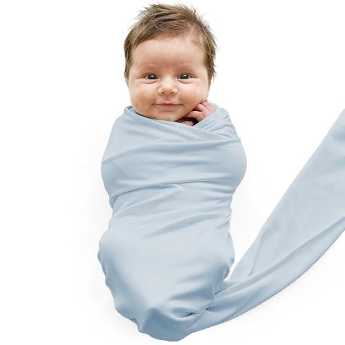 Caden Lane Review: Soft, Stylish Baby Essentials Every Parent Needs 5 Caden Lane Baby Swaddle & Receiving Blanket, Soft, Breathable & Temperature-Regulating Bamboo Viscose Fabric for Swaddling Newborns, Gender Neutral Infant Blanket for Boys & Girls, Mist Blue